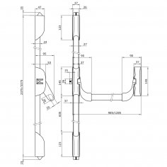 Механизм системы "антипаника" накладной DOORLOCK PD900FR, черный.