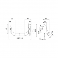 Механизм системы "антипаника"  DOORLOCK PD910FR-BAR PZ72мм, PVD под нержавеющую сталь