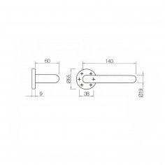 Ручка дверная DOORLOCK 038/F-55 U-form, матовая нержавеющая сталь