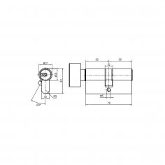Цилиндровый механизм DOORLOCK V 2200Z N серия Variant, никелированный, 35x35мм, 5 ключей