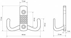 СТАНДАРТ 212 B AB ст.бронза ЕВРОПАКЕТ крючок-вешалка (600,50)