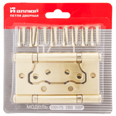 АЛЛЮР 100х75 2BB SBP БЛИСТЕР 2,5мм мат.латунь Петля накладная без врезки 2 шт