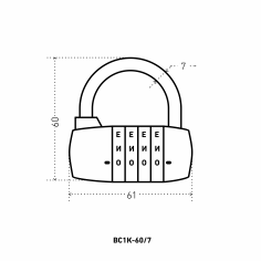 АЛЛЮР ВС1К-60/7 (HD01) черный кодовый d=7мм Замок навесной НОВИНКА