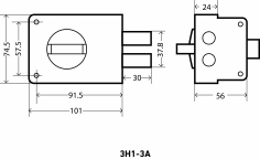 АЛЛЮР ЗН 1-3А Замок накладной