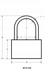 АЛЛЮР ВС1Л-340 (BL-340) d5мм Замок навесной