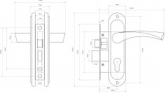 СТАНДАРТ 103/50 GP латунь  Замок врезной с/руч