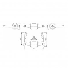 Замок с ручкой HOPPE HCS A1530 (Atlanta) KEY/KEY F1-2(серебристый) без фальца, A=35-45mm backset 60мм, 50 вариантов ключей