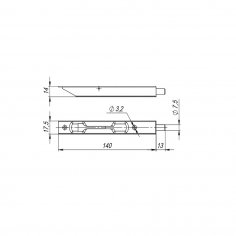 Упор дверной торцевой RIGEL16-140 (FB 140-16) BL-24 черный