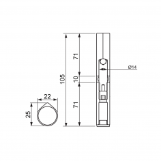 Дверная петля NF 129/2 каплевидная, без покрытия