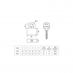 Навесной замок  PALLADIUM 602A