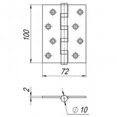 Петля универсальная IN4000U AB (4B/P 100x70x2) бронза ПАКЕТ