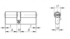 Цилиндровый механизм (AX200/70) AX2000Key70 (30+10+30) CP хром 