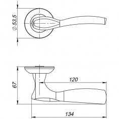 Ручка раздельная R.JR54.SILVA (SILVA JR) ABG-6 зелёная бронза