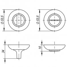 Ручка поворотная BK6.K.JK51 (BK6 JK) ABG-6 зелёная бронза