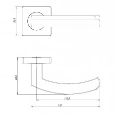 Ручка раздельная K.JK51.SIGMA (SIGMA JK) CP-8 хром 105мм