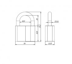 Замок навесной PD-4060 (PD-40-60) 3 fin key /коробка