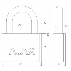 Замок навесной PD-3060 (PD-30-60) 3 fin key /блистер