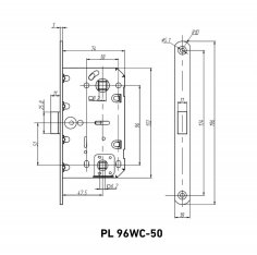 АЛЛЮР АРТ PL 96WC-50 W белый ХЕДЕР  с фиксатором Защелка