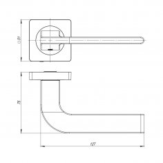 Ручка раздельная K.JK51.SPLINE (SPLINE JK) SSC-16 сатинированный хром