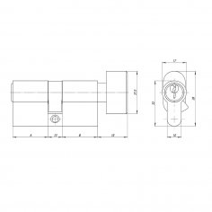 Цилиндровый механизм (AZ102/100) AZ1002Knob100 (45+10+45) CP хром 