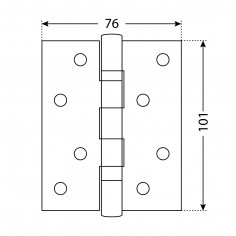 АЛЛЮР 2043 (101х76) 2BB-FHP SN БЛИСТЕР 2 подш.мат.никель Петля дверная 2 шт