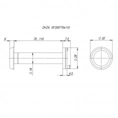 Глазок дверной, оптика пластик DV-LUX 4/110-70/Z (VIEWER 4 DVZ_LUX) CP хром