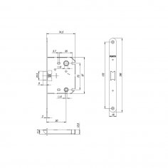 Защелка PLASTPL70X-R20 (PL70X-R20 SN) (врезная) SN мат. никель упаковка