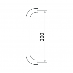 Ручка-скоба DOORLOCK PHS02/25/200  мм, SSS матовая нержавеющая сталь
