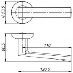 Ручка раздельная ERGO JR/HD SN/CP-3 матовый никель/хром, квадрат 105мм