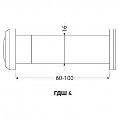 АЛЛЮР ГДШ-4 БШт 60-100мм d=16мм черный Глазок дверной