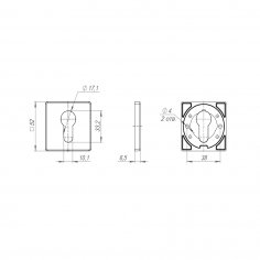 Накладка под цилиндр ET.K.SL52 (ET SL) BL-24 черный
