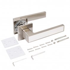 АЛЛЮР АРТ "ЛАНА" SN/W (86811) мат.никель/белый  ЗАЩИТ.ПЛЕНКА Комплект ручек