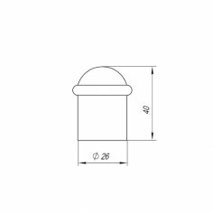 Упор дверной напольный DFIX/F40 (DS PF-40) BL-24 черный