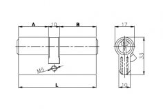 Цилиндровый механизм 164 GN/62 (26+10+26) mm никель 3 кл.