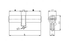 Цилиндровый механизм 164 OBS SNE/71 (26x10x35) mm никель 5 кл.
