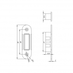 Запорная планка DOORLOCK SP430RP MCR, симметричная, для дверей с фальцем, пластиковый карман, матовый хром