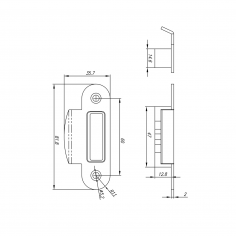 Запорная планка DOORLOCK SP430FP MCR, симметричная, для прямых дверей, пластиковый карман,матовый хром