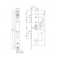 Замок дверной огнестойкий NEMEF 9673/08, антипаник,  нержавеющая сталь