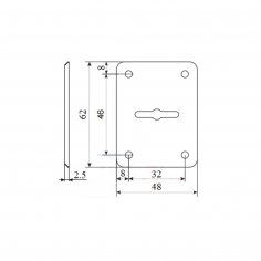 Ключевина для сувальдного ключа DOORLOCK S03/L PSS (полированная нерж. сталь)