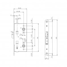 Замок дверной огнестойкий DOORLOCK 1902/21, антипаник, для пассивной створки, оцикованный