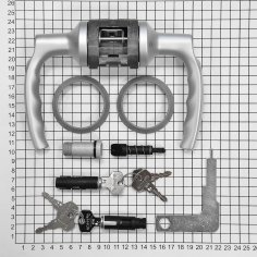 Замок с ручкой HOPPE HCS A1530 (Atlanta) KEY/KEY F1-2(серебристый) без фальца, A=35-45mm backset 60мм, 50 вариантов ключей