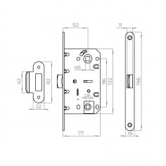 Защелка врезная PLASTLP96WC-50 SN мат.никель