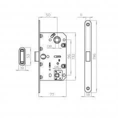 Защелка врезная MAGNLN96WC-50 (LN96WC-50) BL черный