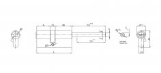 Цилиндровый механизм под вертушку (дл.шток) 164 SX/81 (45+10+26) mm никель 5 кл.