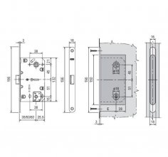 B06102.50.93.567 Защелка врезная WC (черный) с отв. пл. B02402.05.93 MEDIANA POLARIS