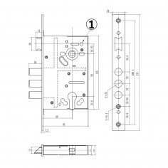 Замок врезной DOORLOCK DL8252С, цилиндровый, хромированный