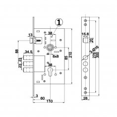 Замок дверной DOORLOCK 9252С, цилиндровый, хромированный