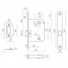 Защелка врезная PLASTP72-50 (P72-50) BL черный