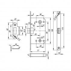 Защелка PLASTP96WC-50 (P96WC-50) SSC сатинированный хром