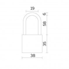 Замок навесной PL-UNI-0138-L (PL-01-38-L) 3key англ. /блистер